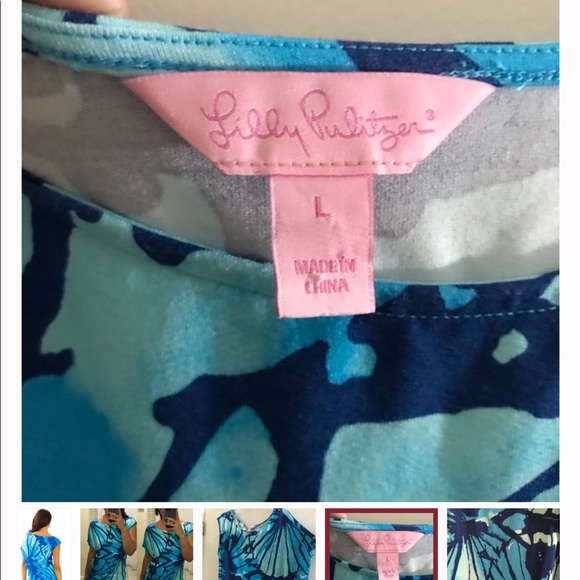 Lily Pulitzer L  Blue Get Inky Tessa dress, EUC - Picture 3 of 10